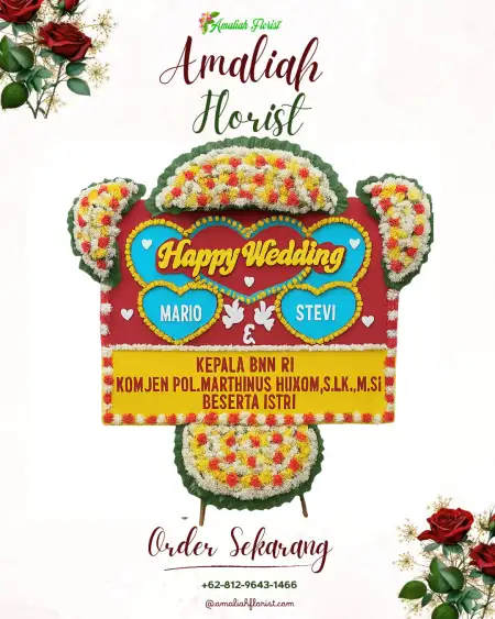 Papan Bunga Pernikahan Pinang Mancung